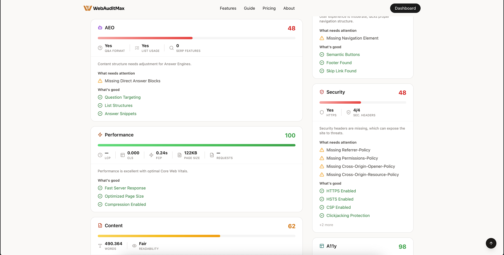 WebAuditMax - Screenshot 4 showing product features and functionality