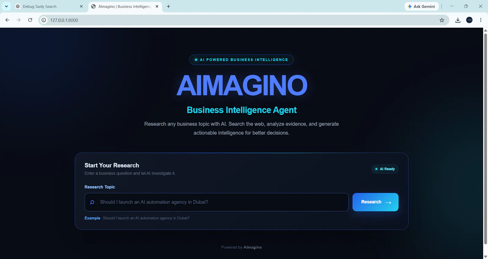 AImagino Your AI Business Research Agent screenshot 1