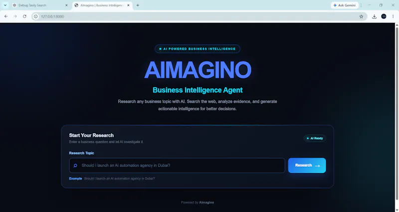AImagino Your AI Business Research Agent screenshot 1