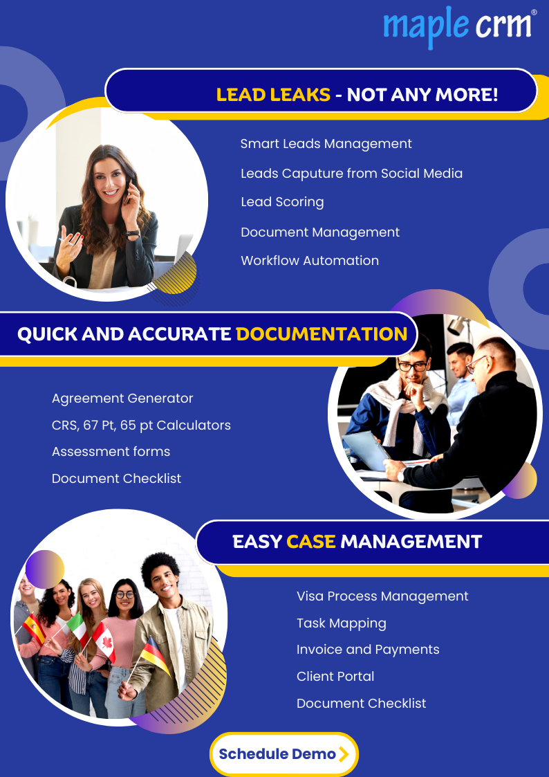 وسائط القيقب CRM - CRM للمستشارين للهجرة والتأشيرة 2