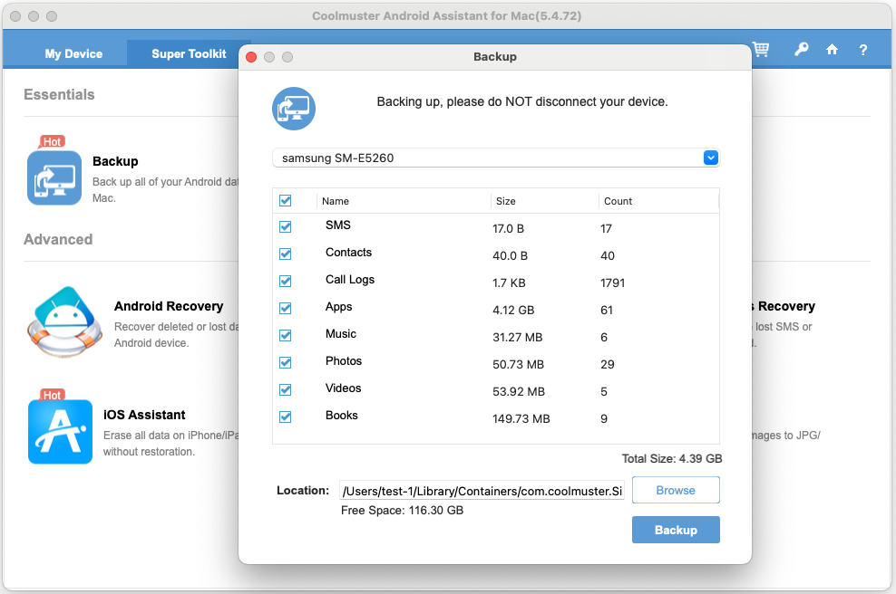 Coolmuster Android Assistant for Mac - Screenshot 2 showing product features and functionality