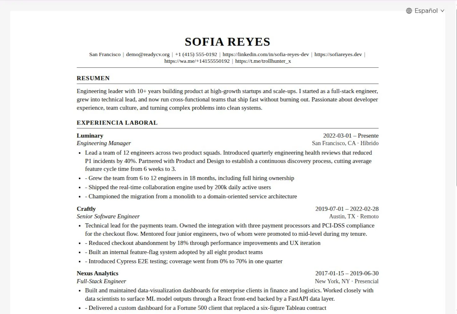 ReadyCV screenshot 1