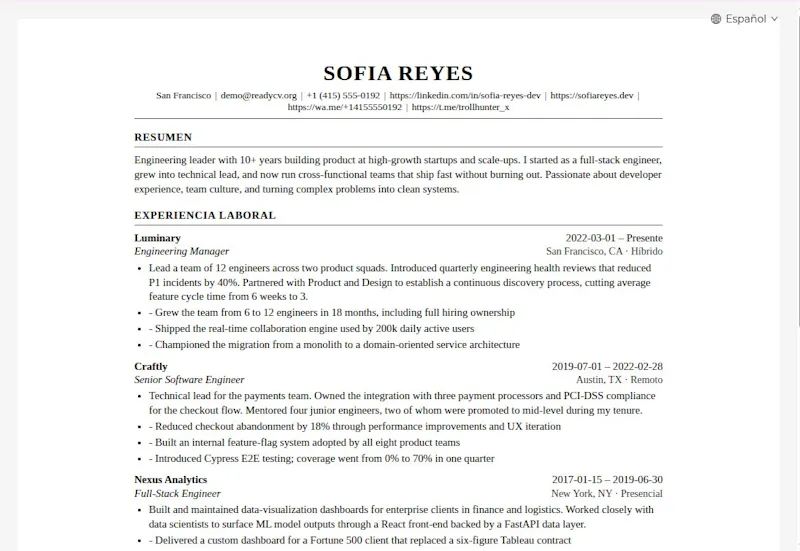 ReadyCV screenshot 1