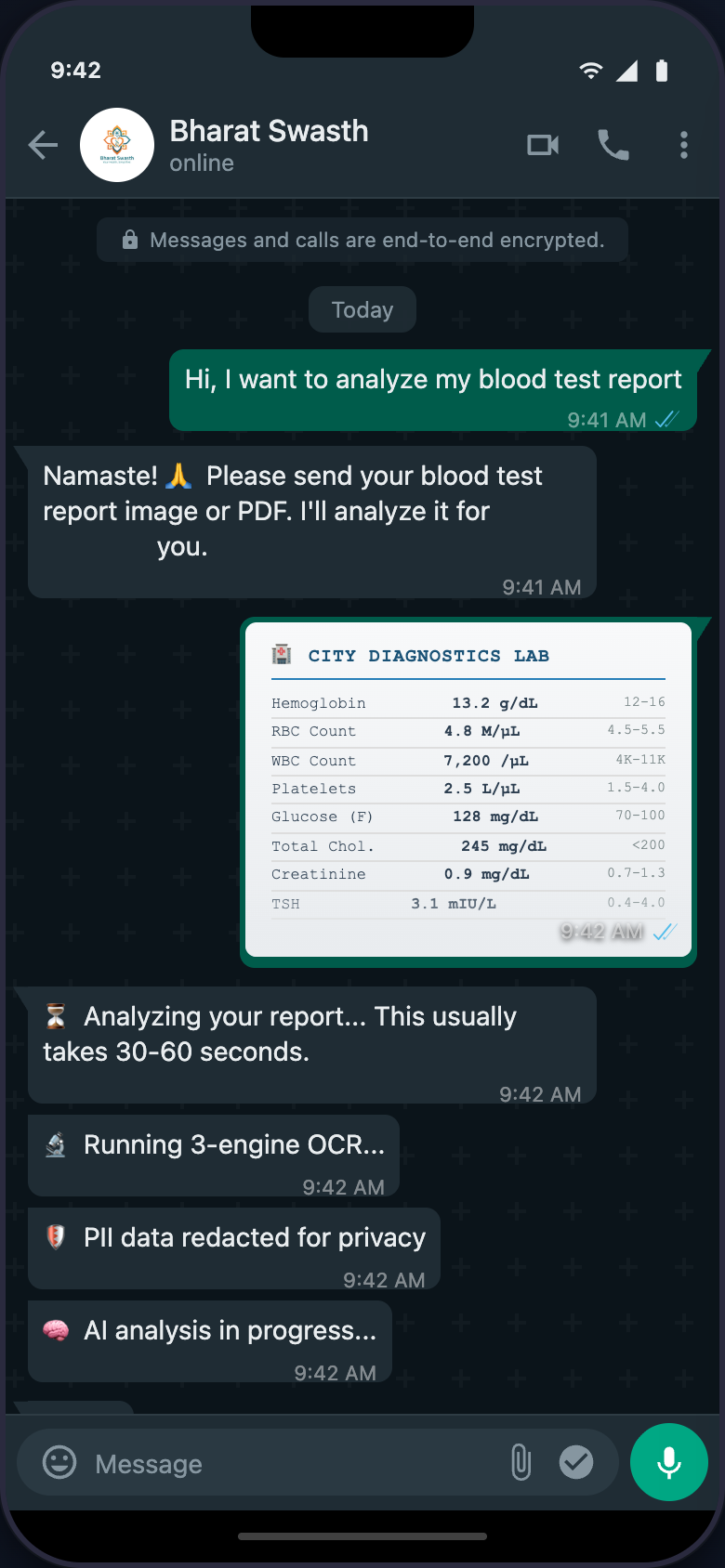 Bharat Swasth - Screenshot 2 showing product features and functionality