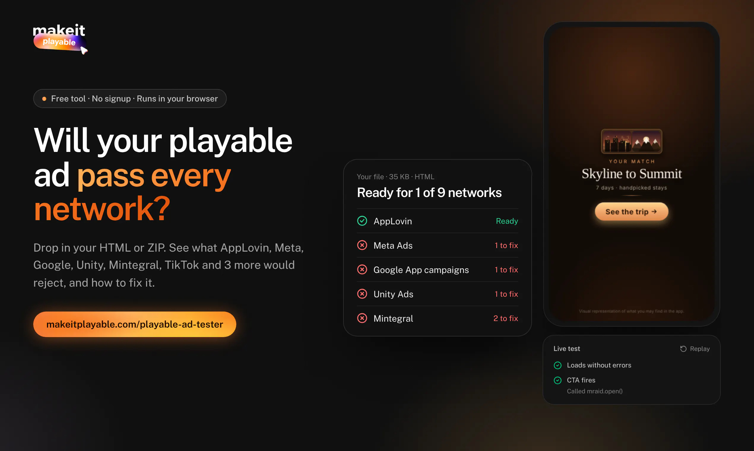 Playable Ad Tester by Make It Playable gallery image