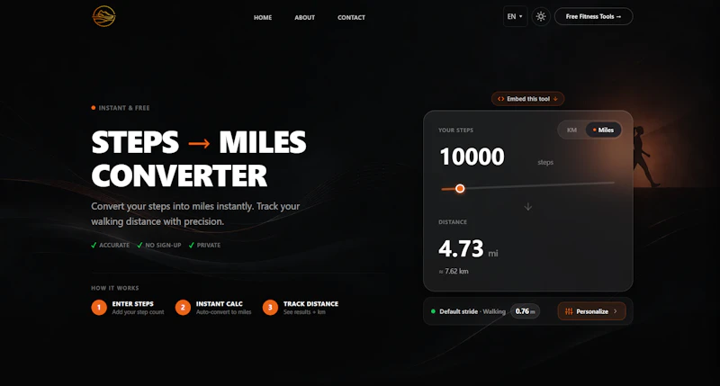 Steps To KM Converter screenshot 1