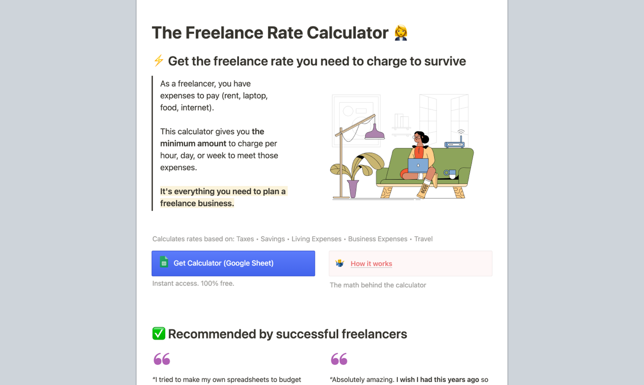 The Freelance Rate Calculator gallery image