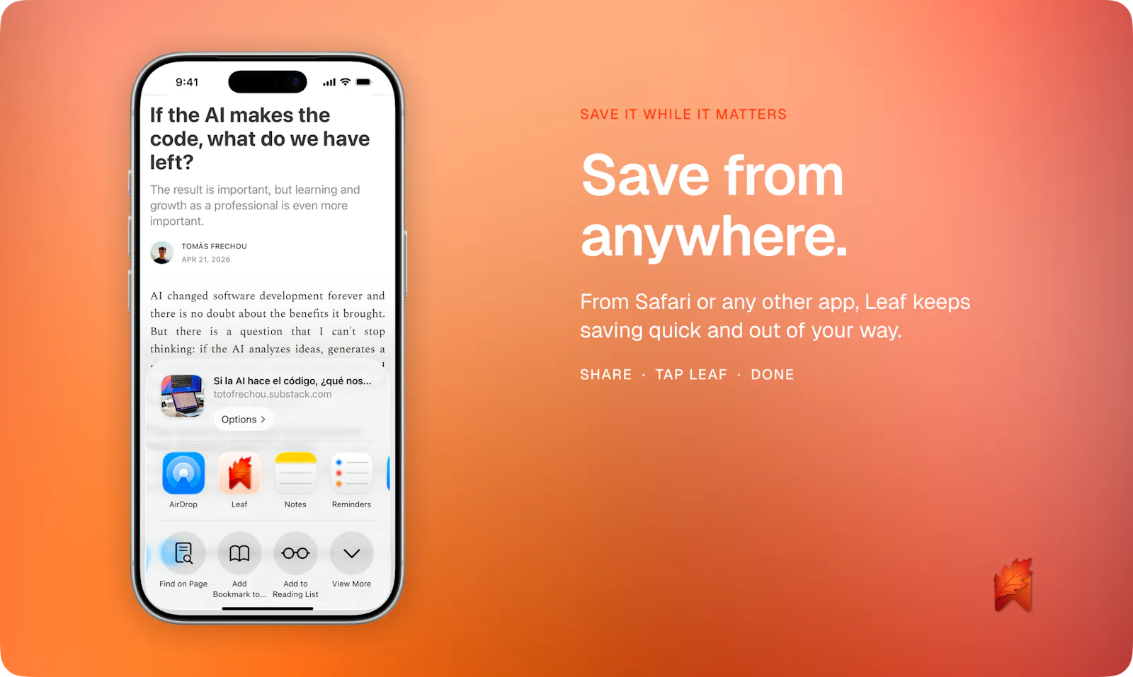 Leaf Bookmarks screenshot 3