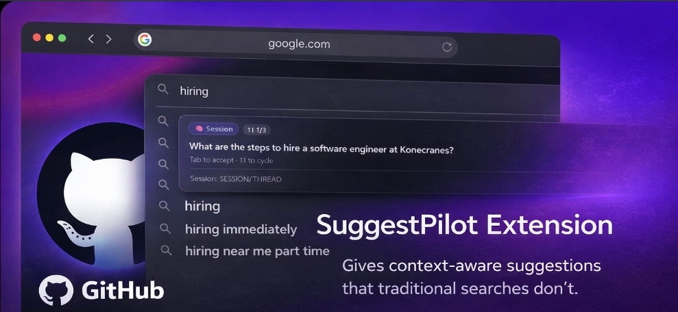 SuggestPilot - Powered by Groq api - Main product screenshot demonstrating key features and user interface