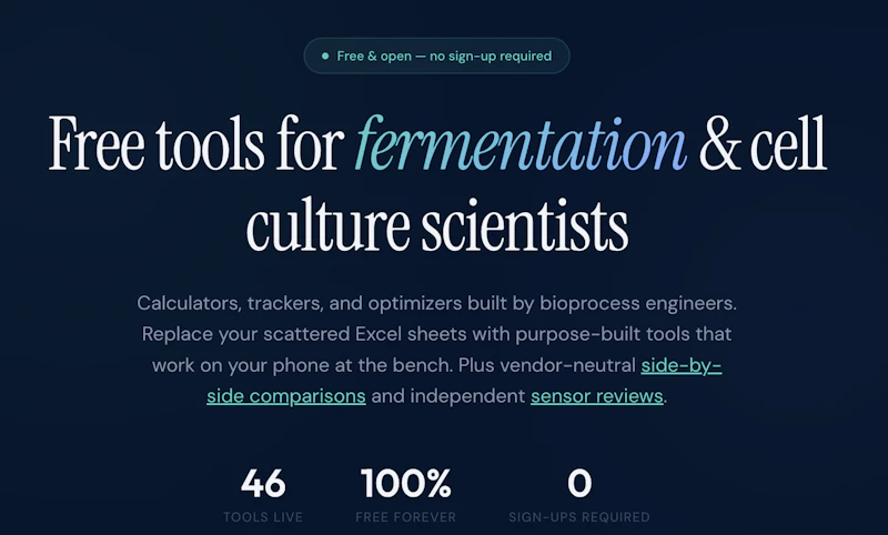 Free Bioprocess & Cell Culture Tools screenshot 1