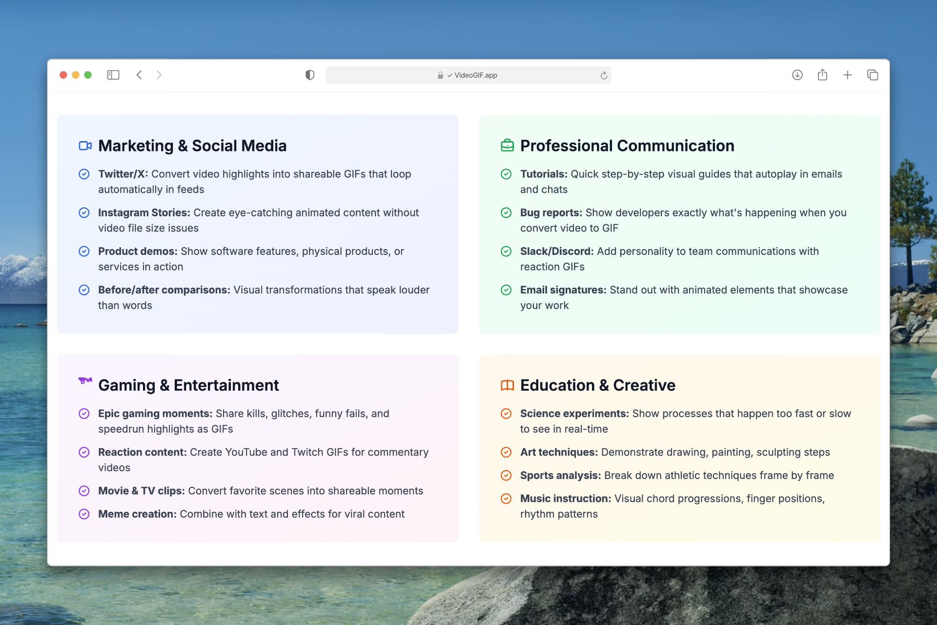 VideoGIF.app - Video to GIF Converter - Screenshot 4 showing product features and functionality