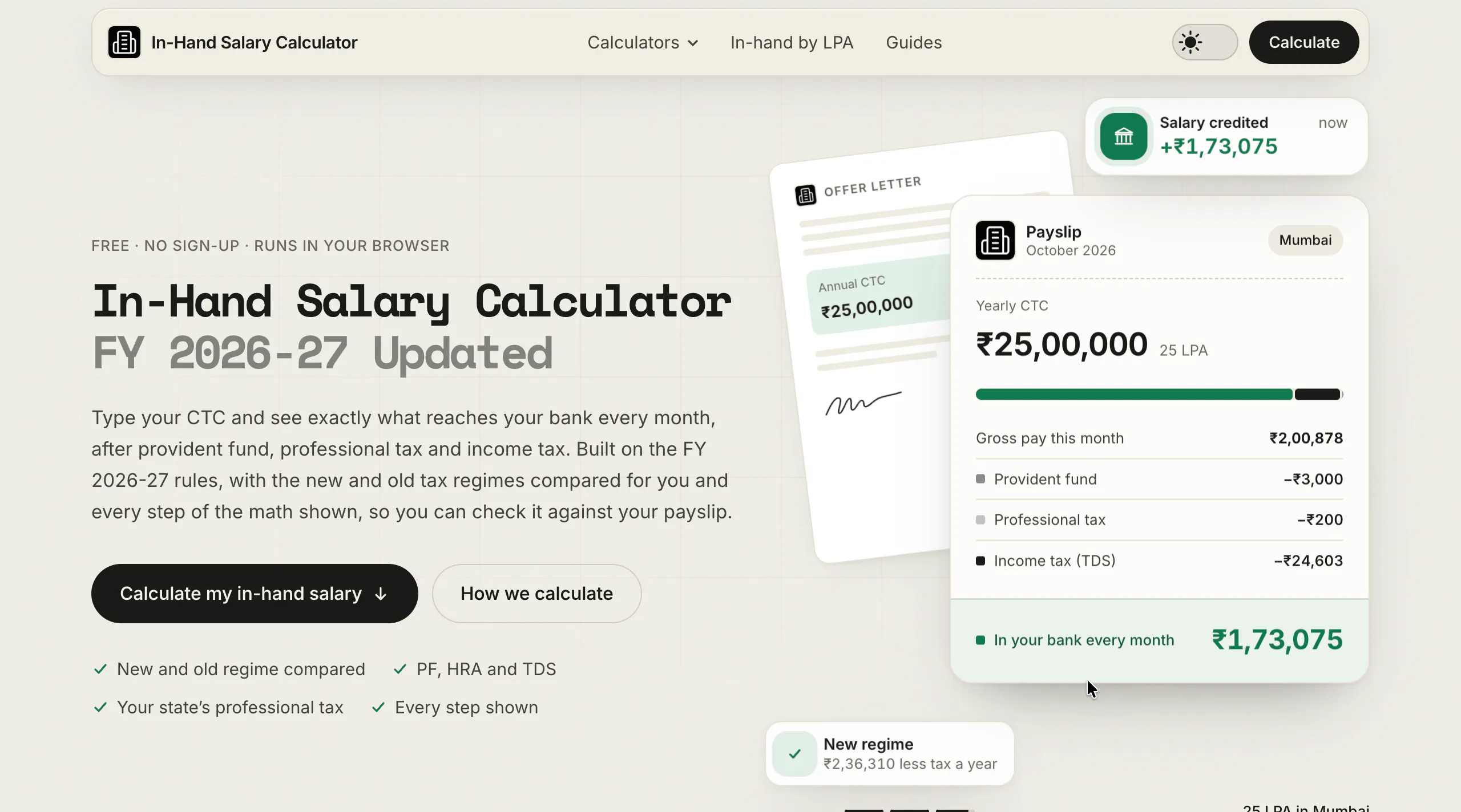 In-Hand Salary Calculator gallery image