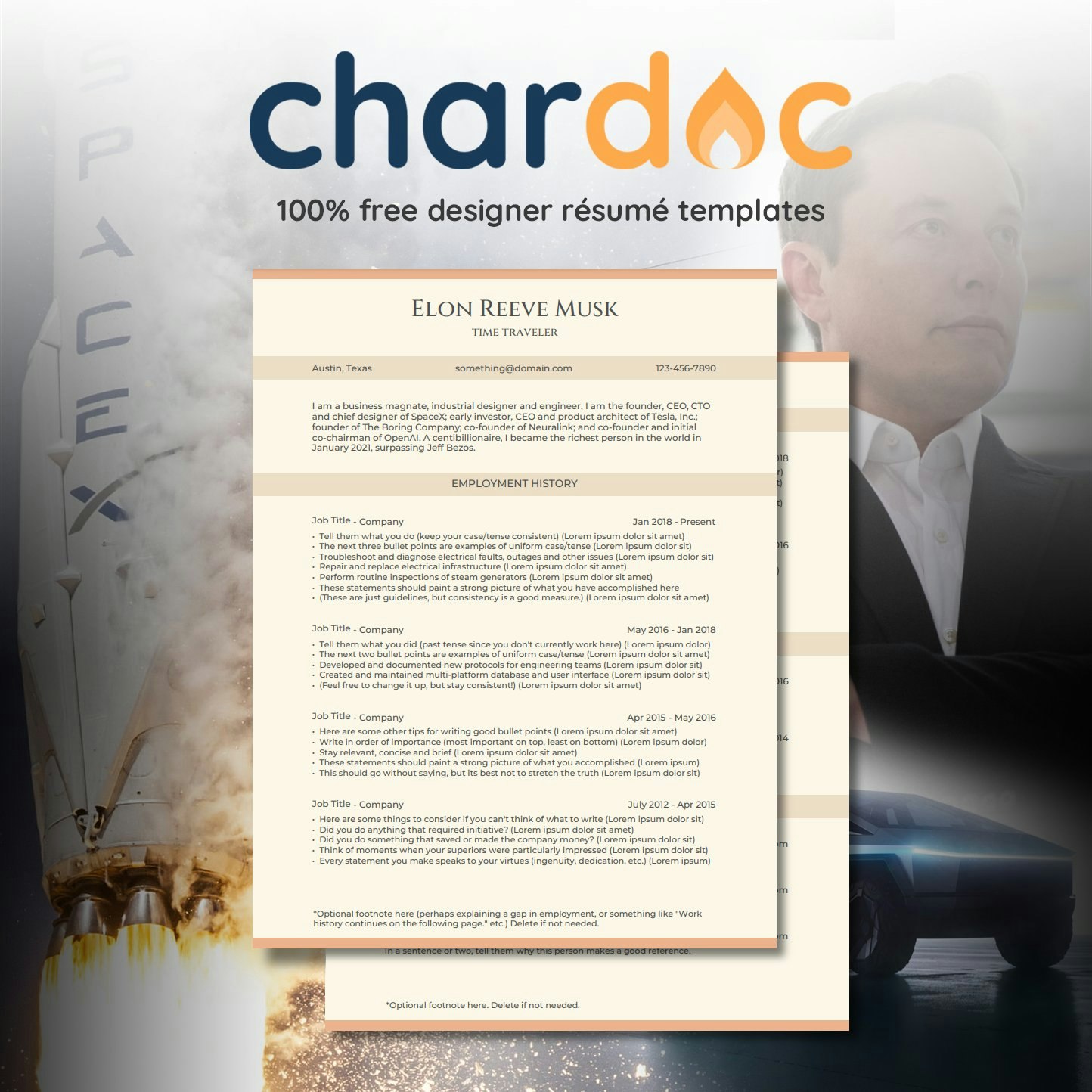 chardoc // résumé templates gallery image