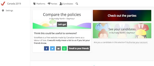 VoteMate Canada 2019 gallery image