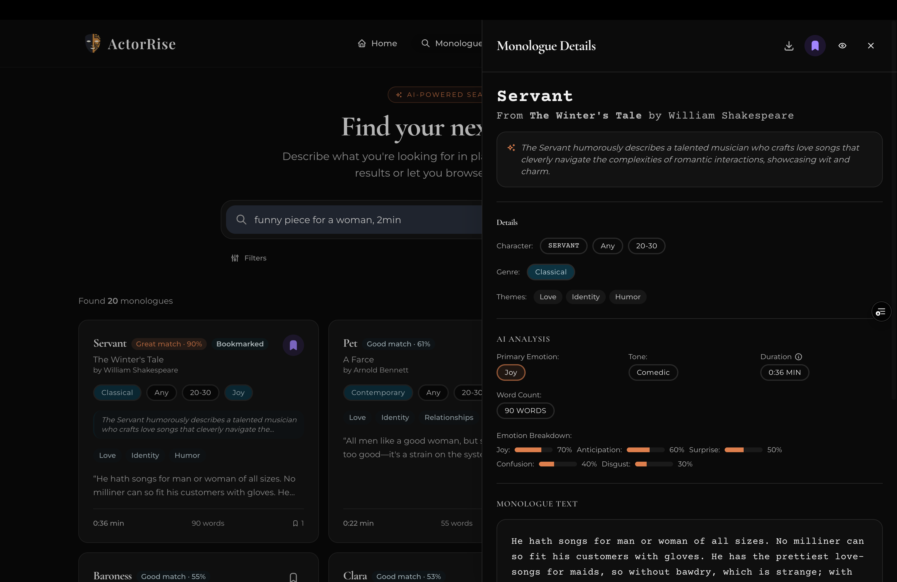 ActorRise - Screenshot 4 showing product features and functionality