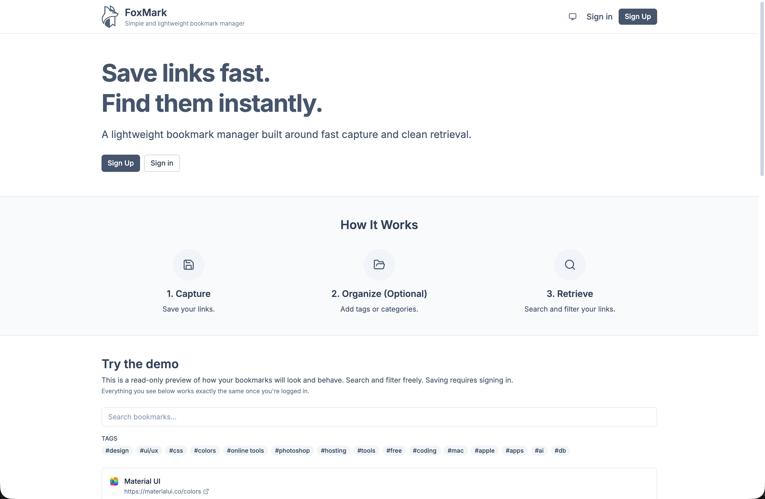FoxMark - Screenshot 2 showing product features and functionality