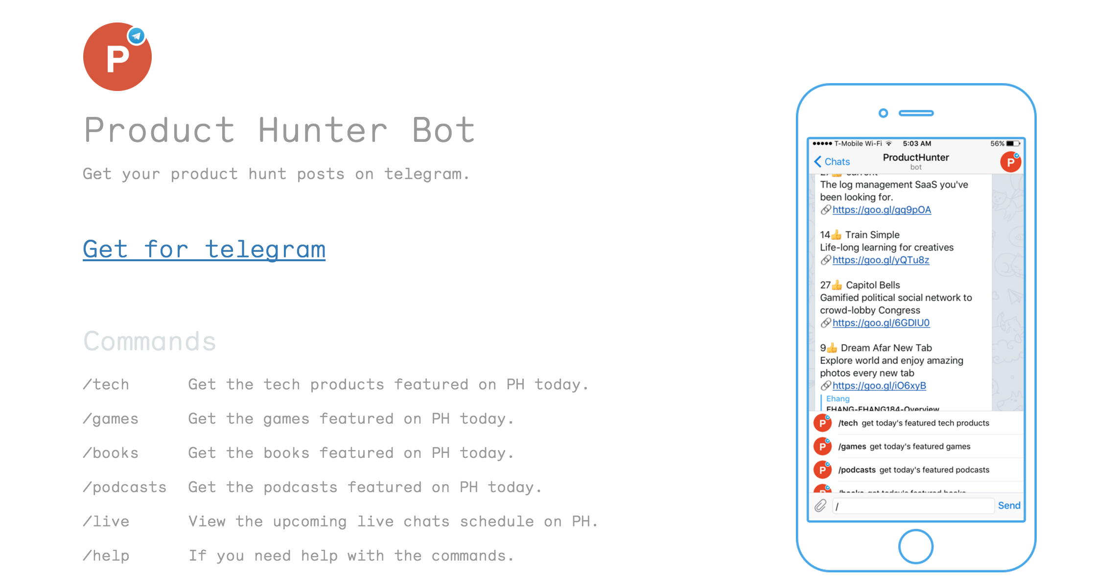 Product Hunter Bot gallery image