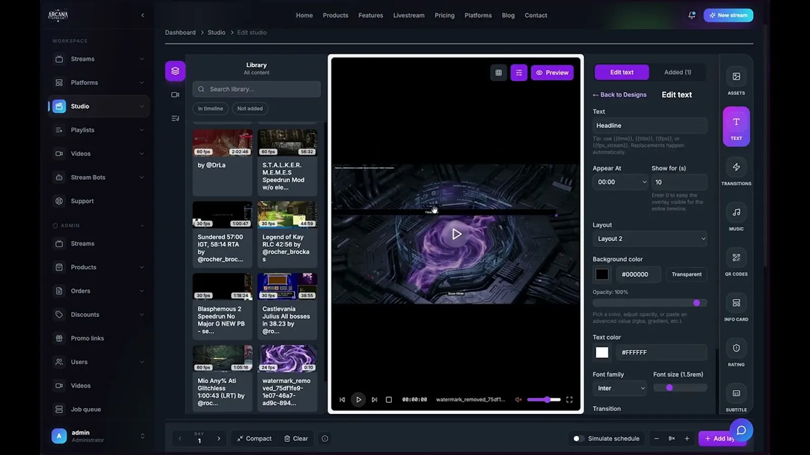 Arcana Stream screenshot 1 (video preview)