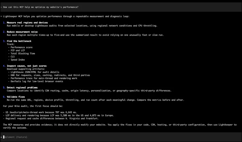 LightKeeper MCP screenshot 3