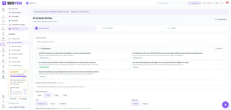 SEOYEN — Türkiye'nin SEO Platformu screenshot 9