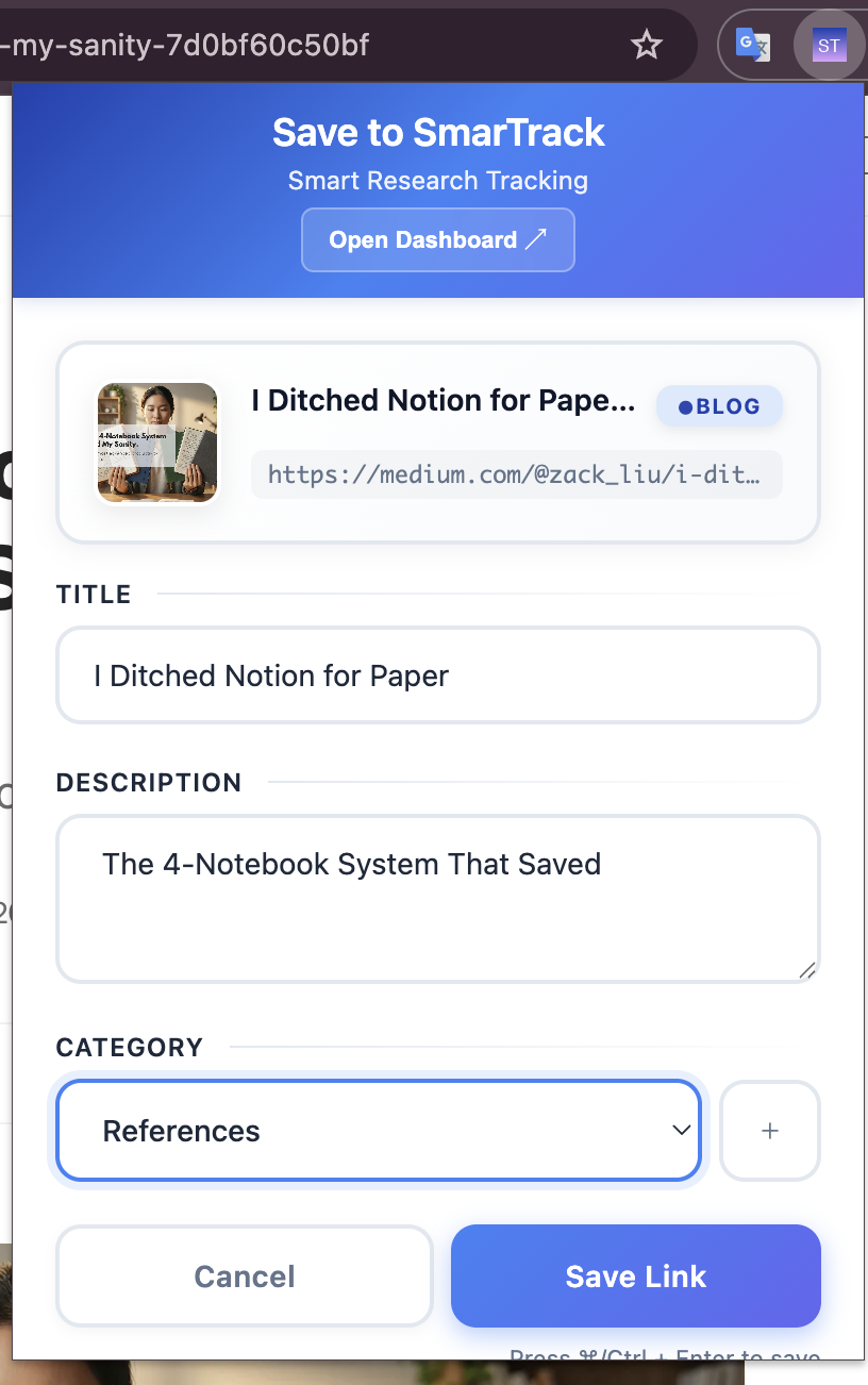 SmarTrack - Screenshot 2 showing product features and functionality