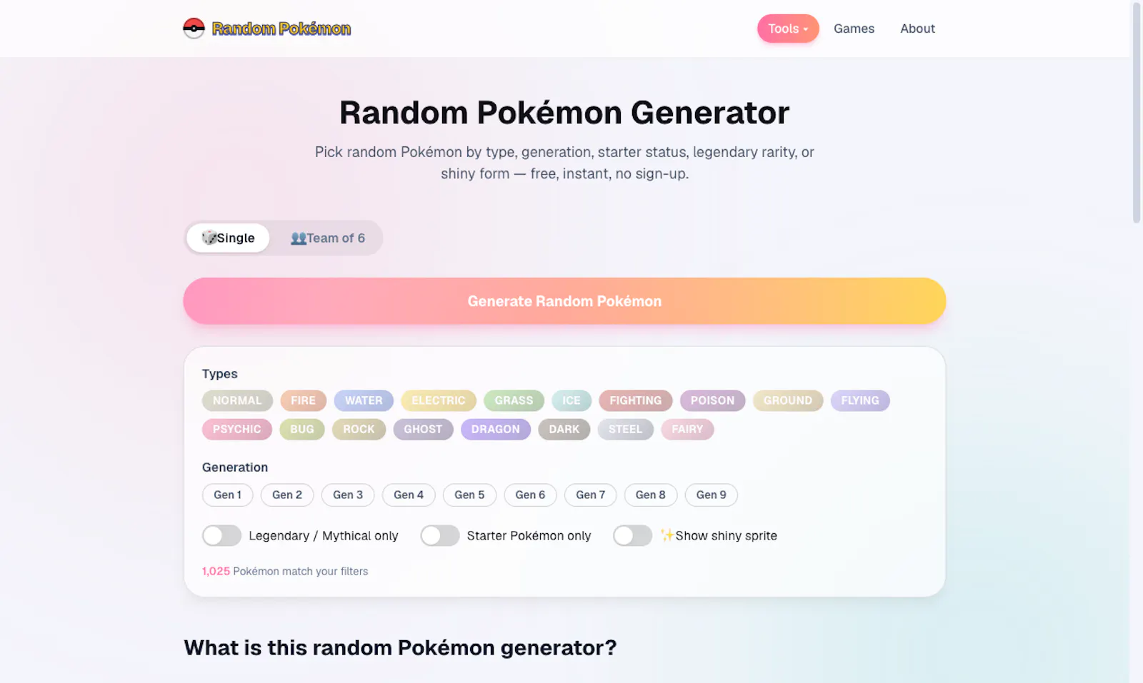 Random Pokémon Generator screenshot 4