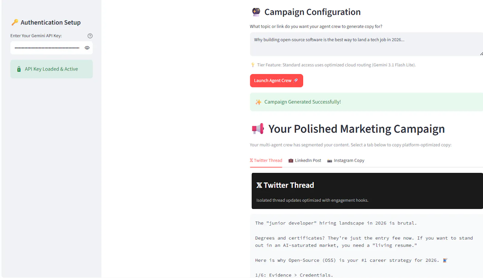 Multi-Agent Content Engine screenshot 3