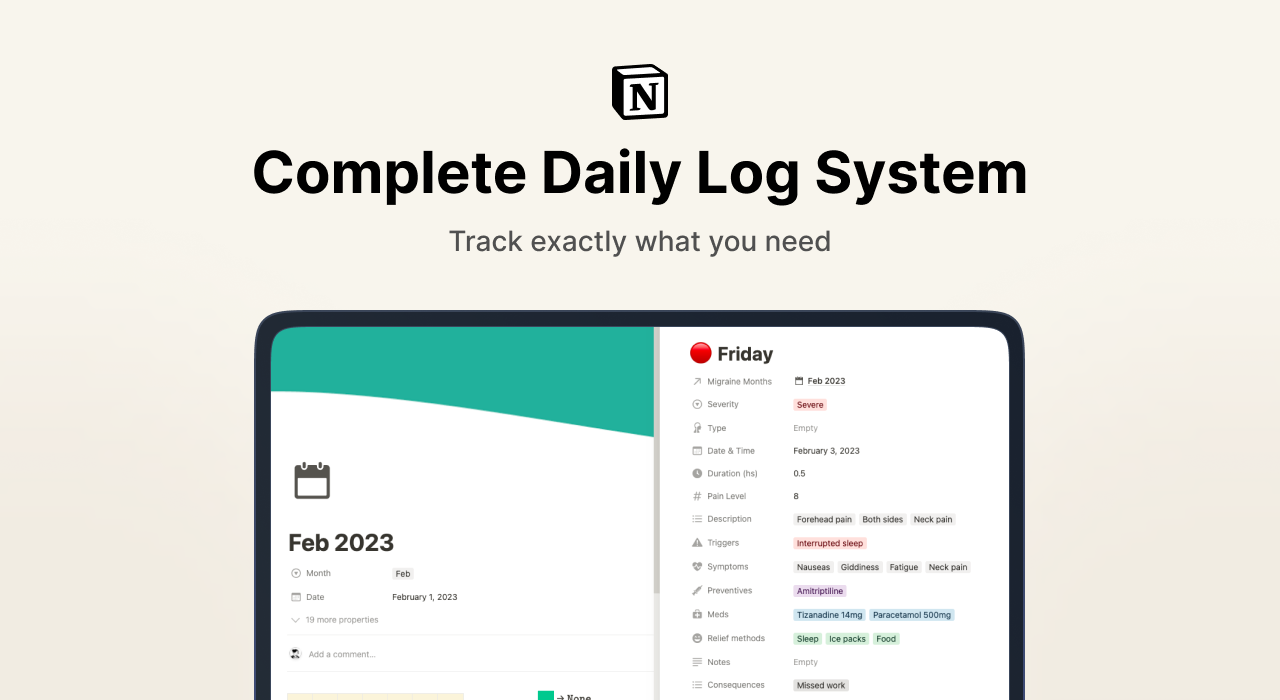 Notion Baş Ağrısı ve Migren Tracker medya 3