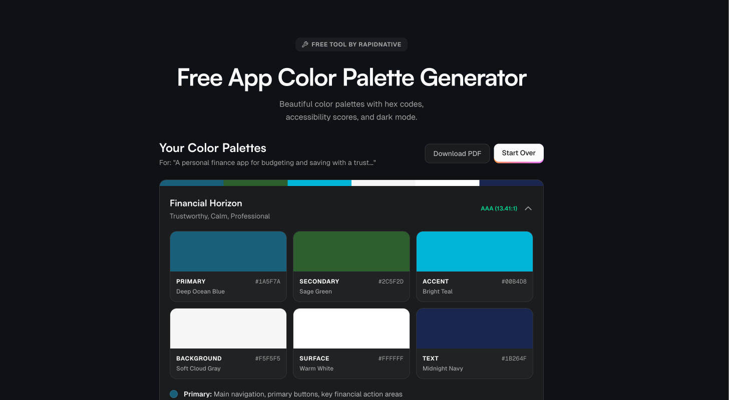 RapidNative free tools gallery image