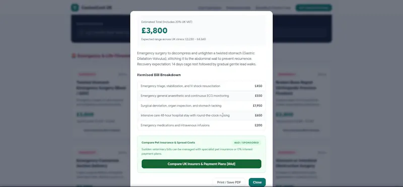 CanineCost UK — Vet Surgery Cost... screenshot 5
