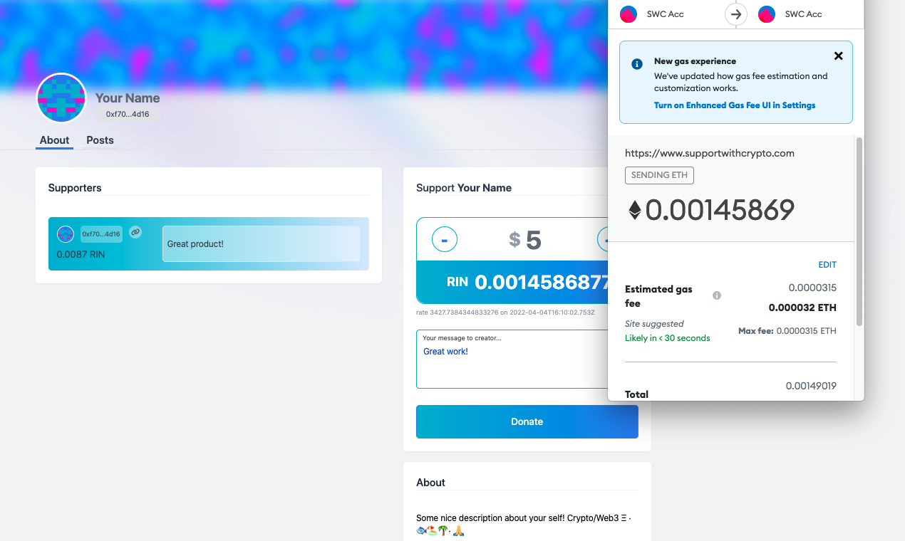 Support with Crypto gallery image