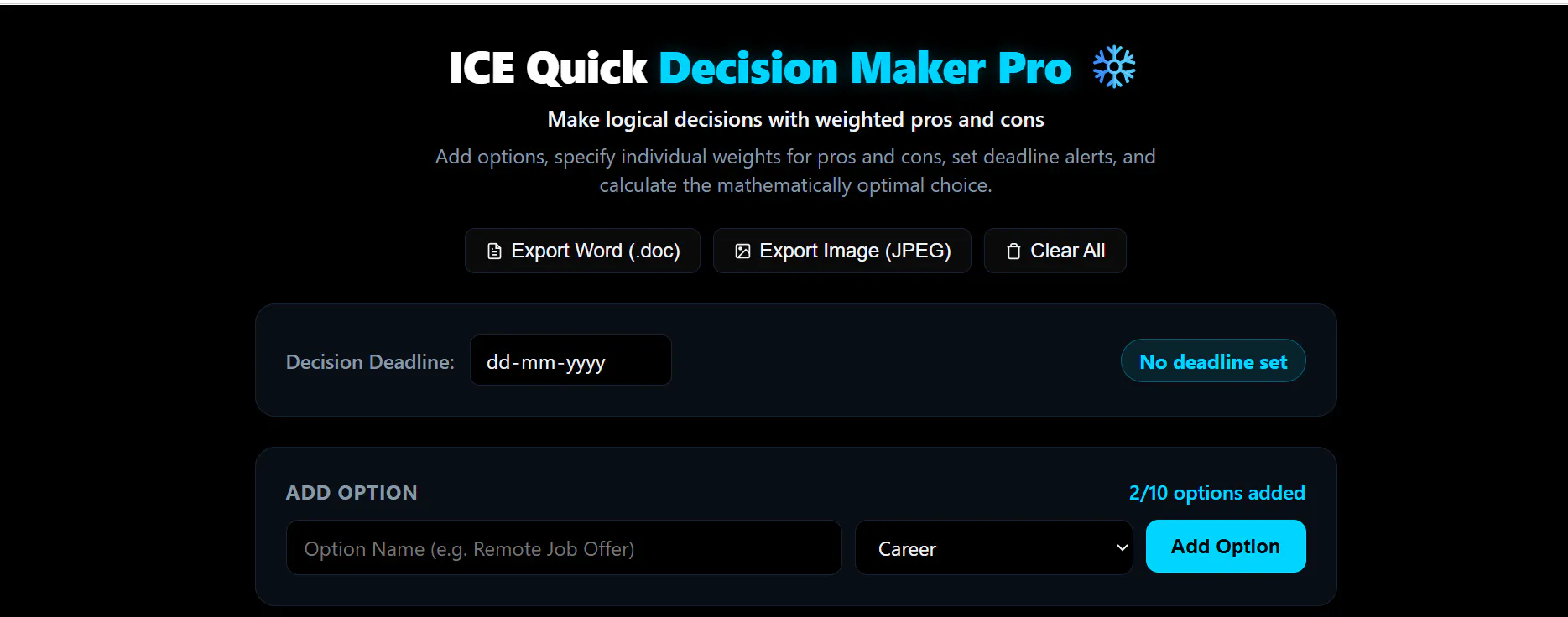 ICE Quick Decision Maker Pro ❄️