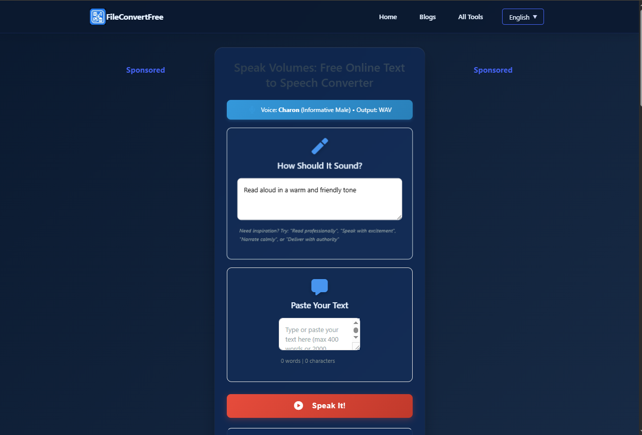 Text to Voice by FileConvertFree gallery image