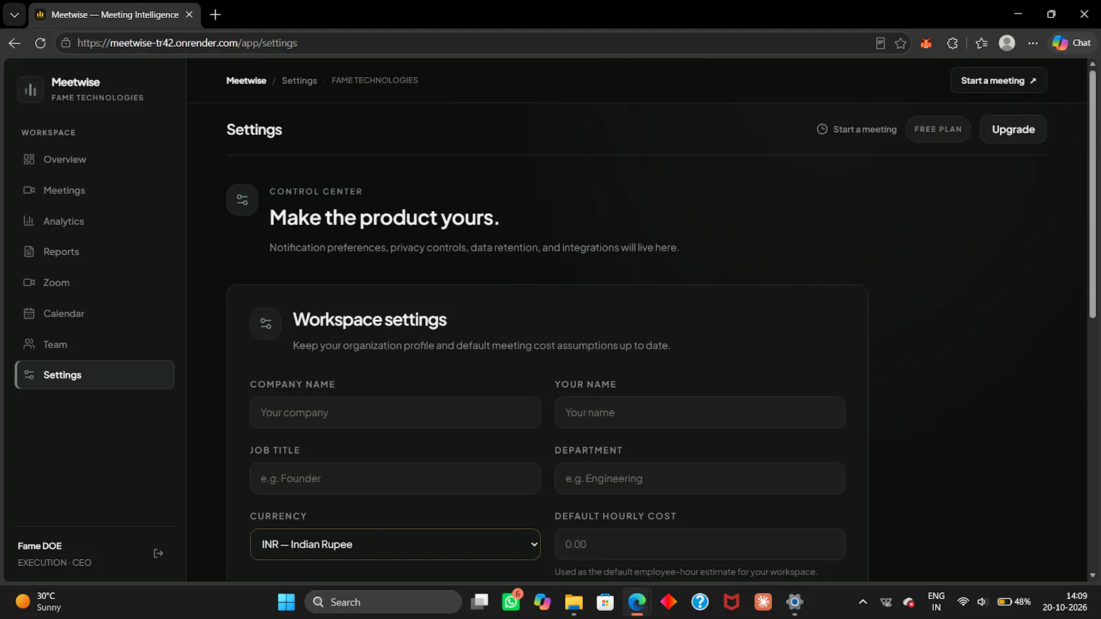 Meetwise screenshot 2