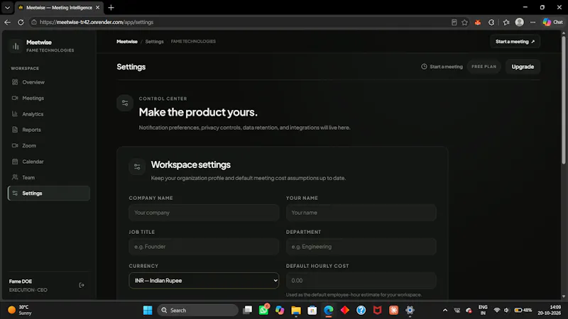 Meetwise screenshot 2
