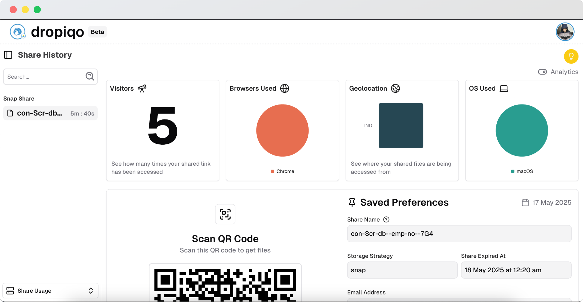 หยด - การแชร์ไฟล์ที่รวดเร็วและปลอดภัยผ่าน QR, P2P และ Cloud media 3