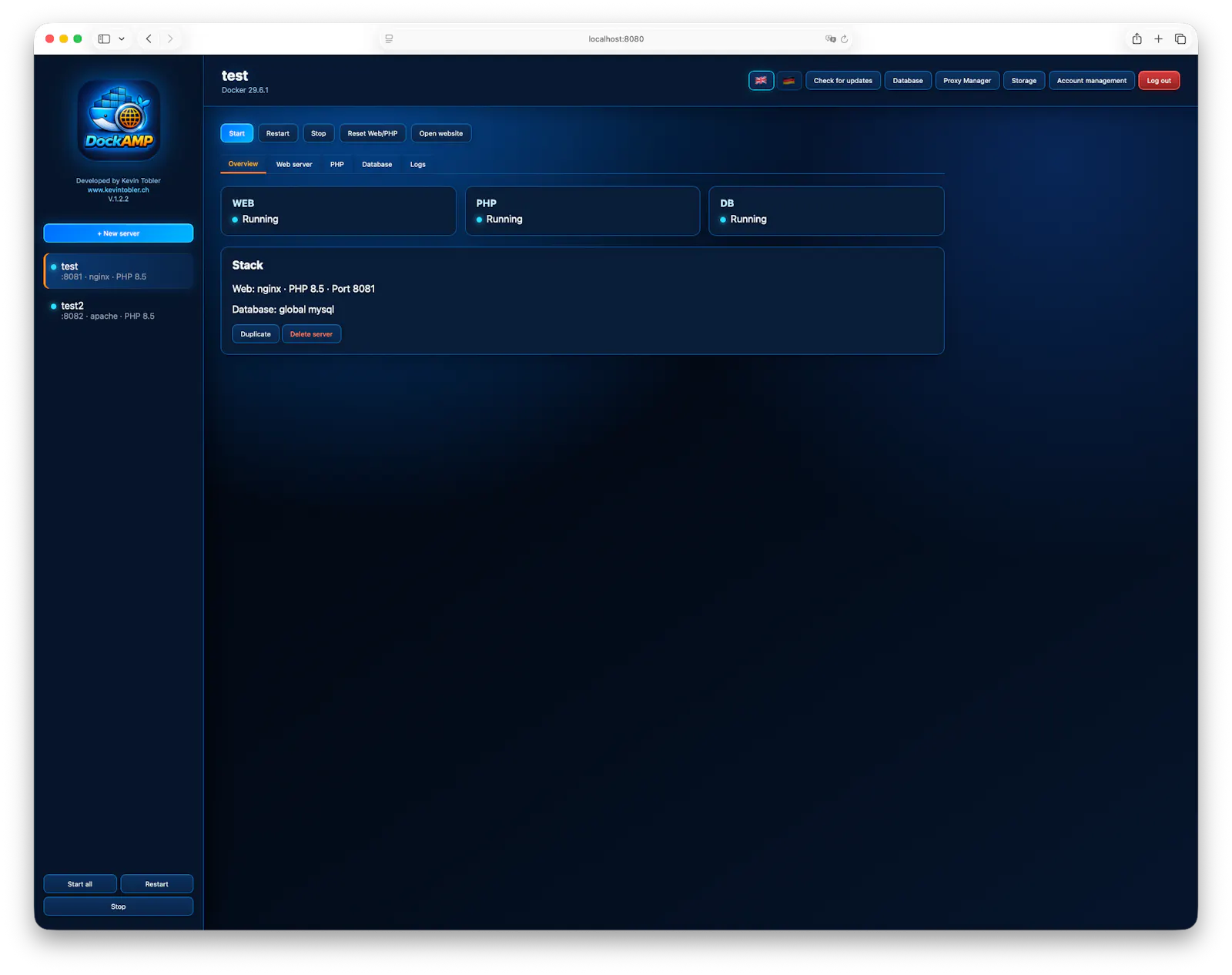 DockAMP Webstack Manager for Docker screenshot 4