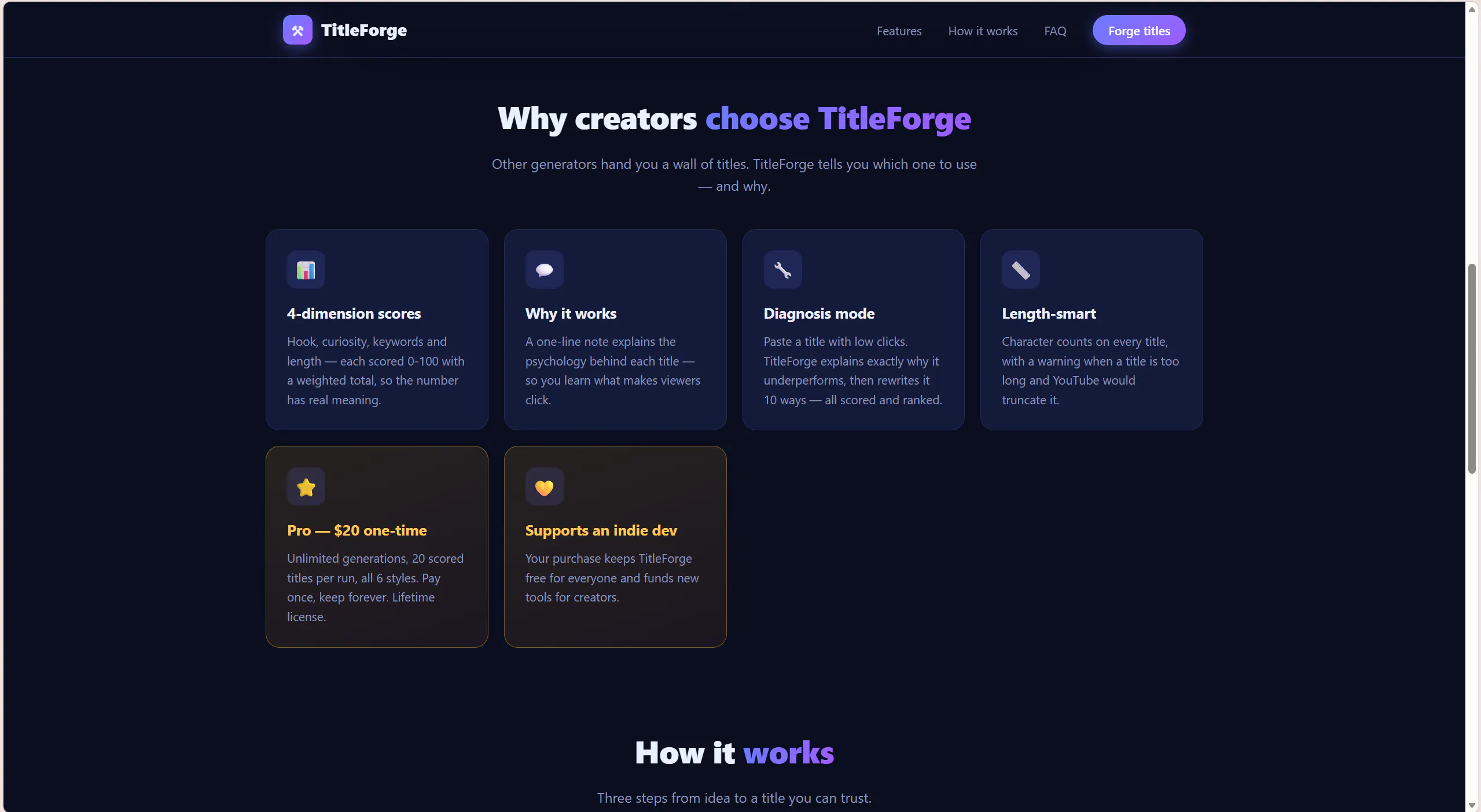 TitleForge — AI YouTube Title Generator gallery image