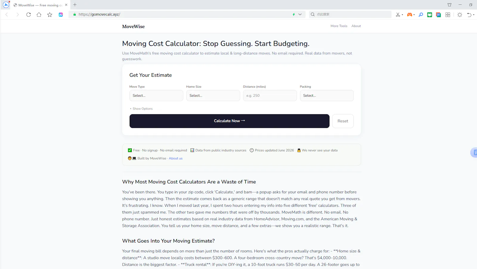 MoveWise screenshot 1