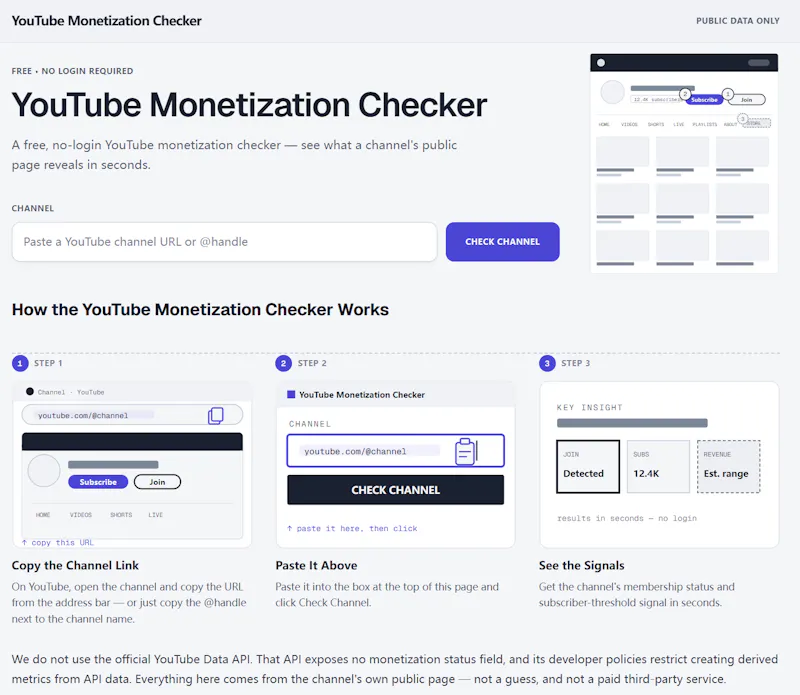 YouTube Monetization Checker screenshot 1