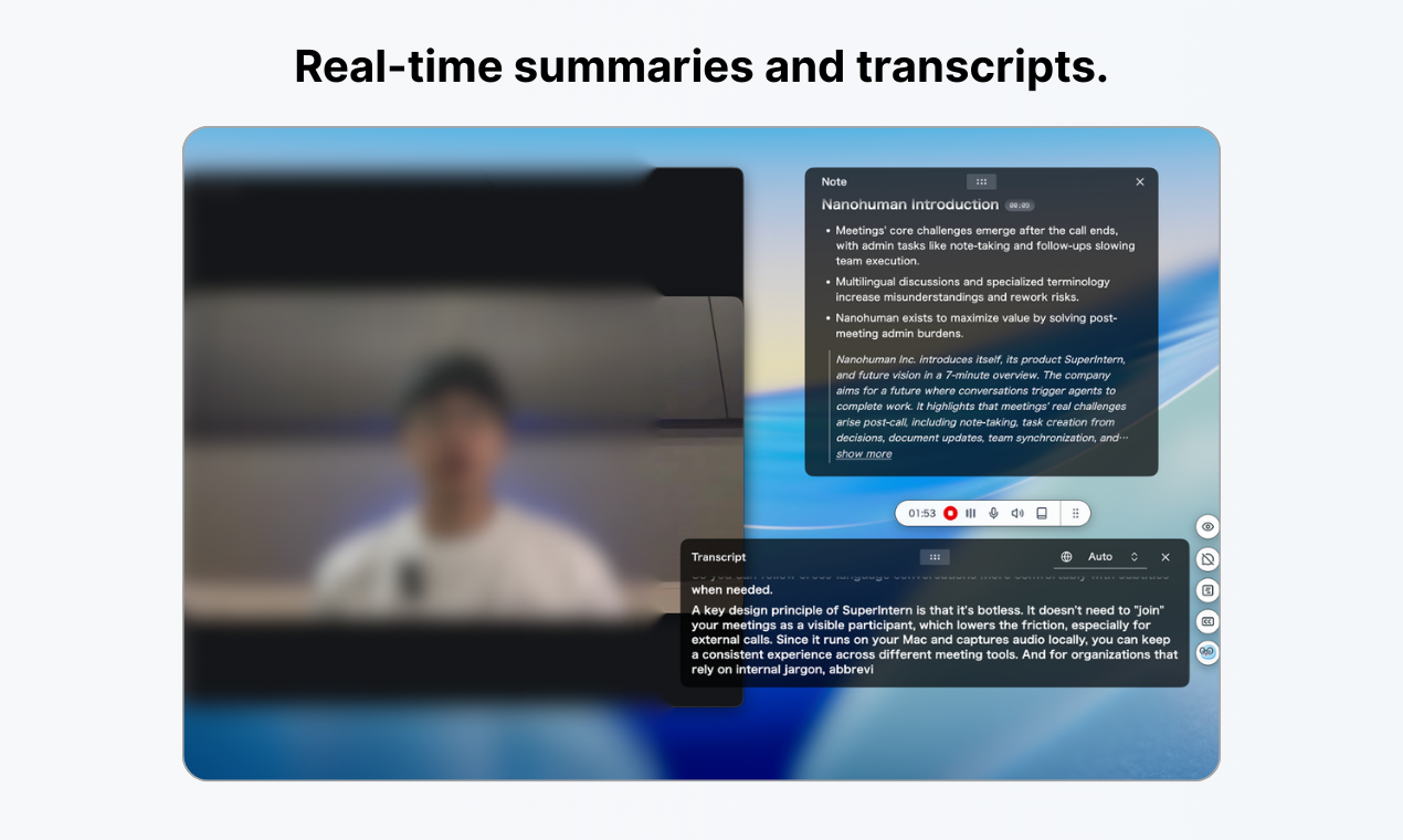 SuperIntern: No-Bot Live Meeting AI gallery image