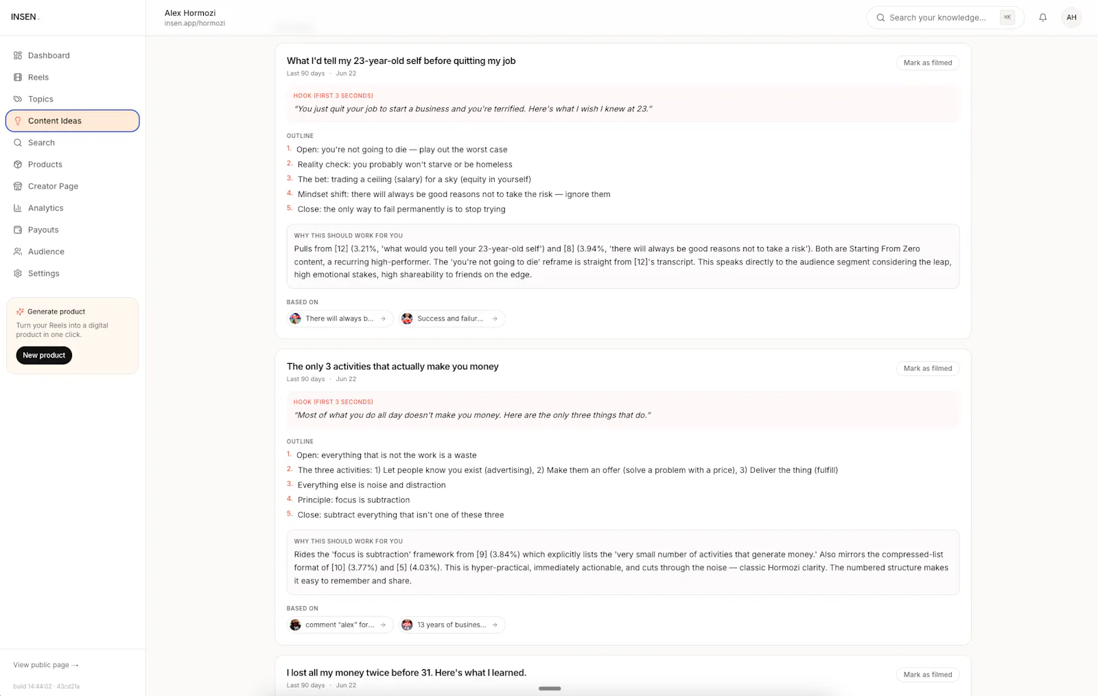 INSEN converts IG Reels into products. screenshot 7