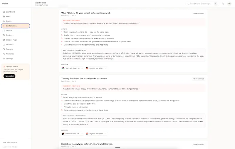 INSEN converts IG Reels into products. screenshot 7