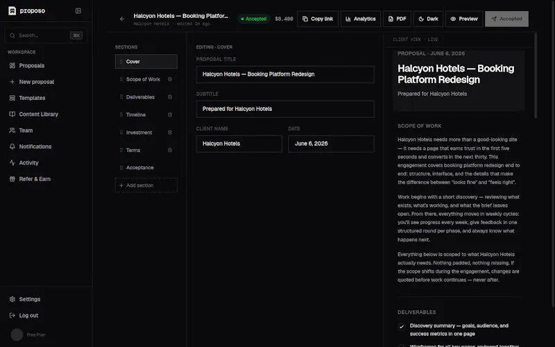 Proposo screenshot 2