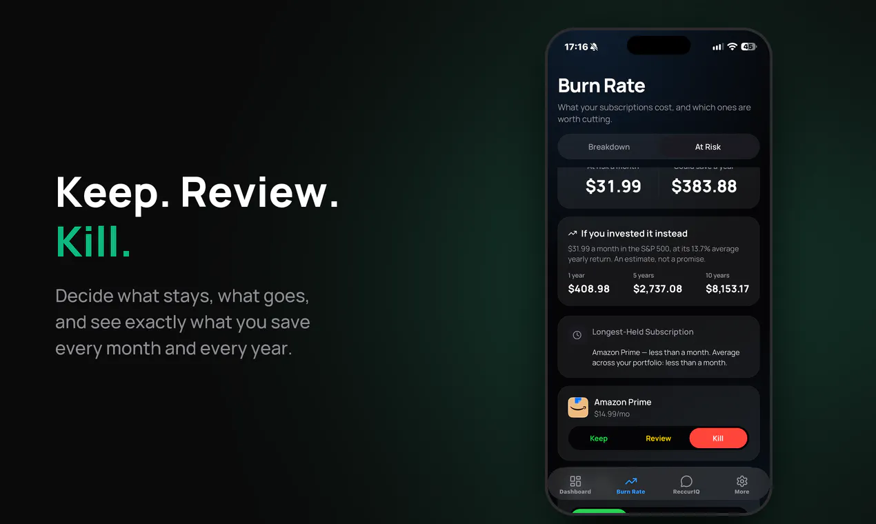 ReccurIQ: Subscription Tracker gallery image