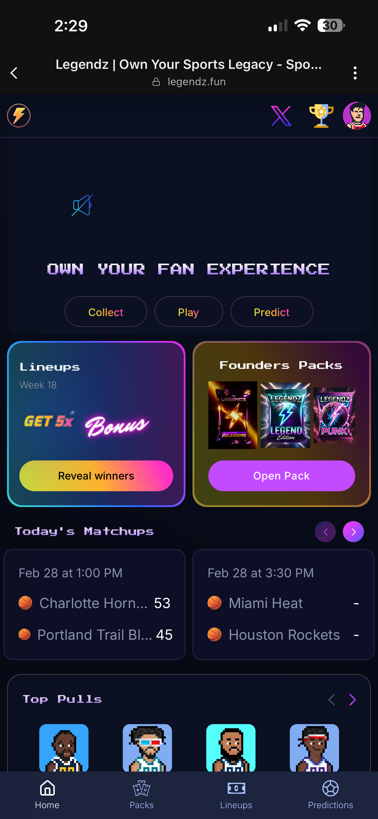 Legendz.fun - Screenshot 4 showing product features and functionality