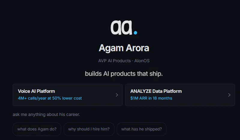 AI Resume - for the agent-to-agent web screenshot 1