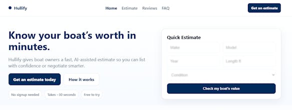 Hullify — Instant Boat Value Estimate gallery image