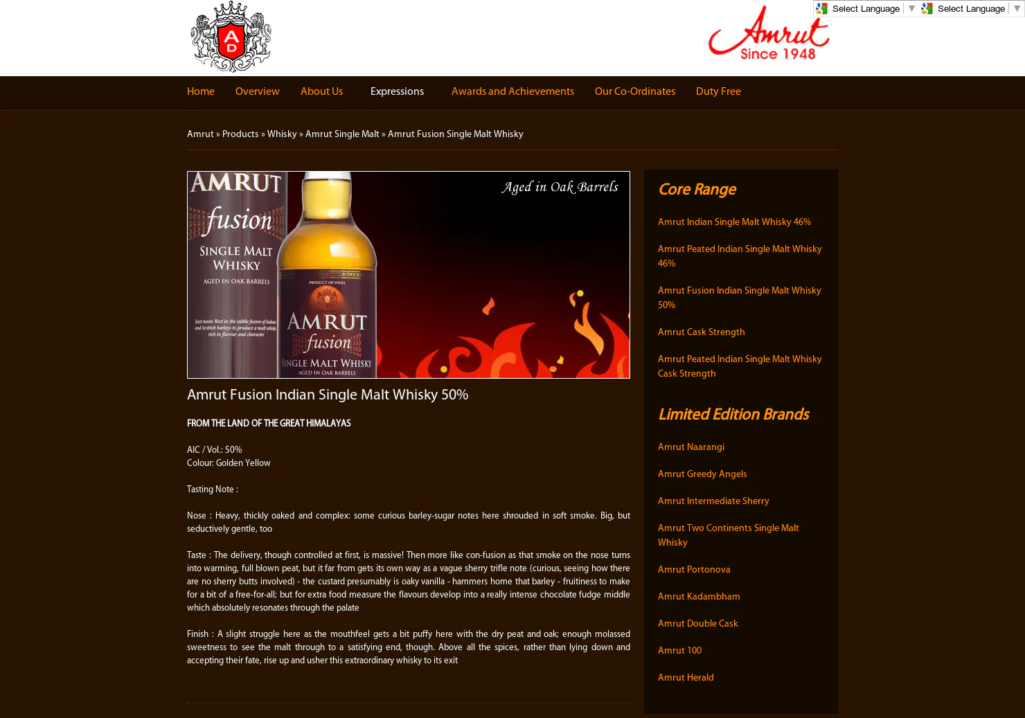 Amrut Fusion Single Malt