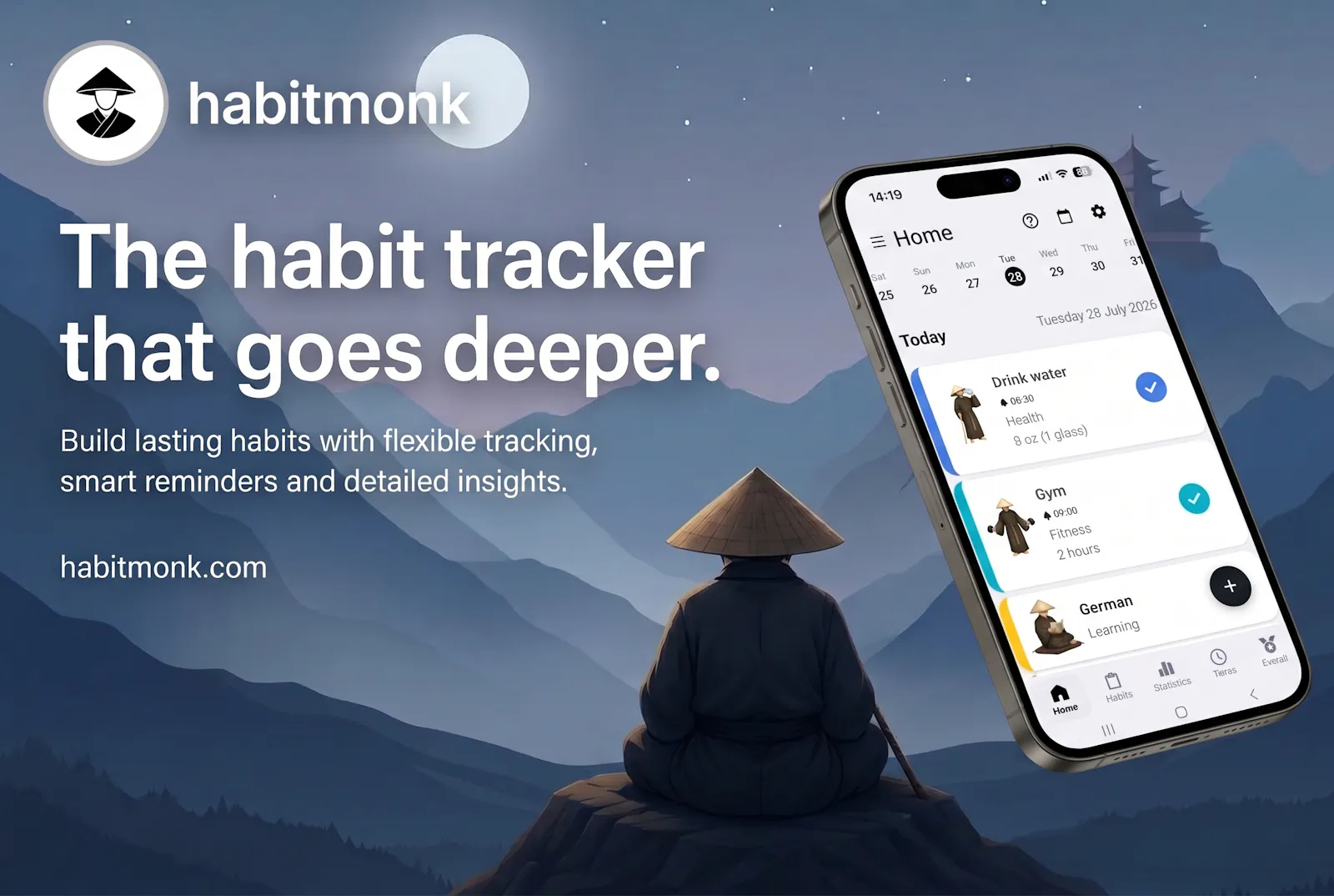 HabitMonk. Habit Tracker App for Android screenshot 1